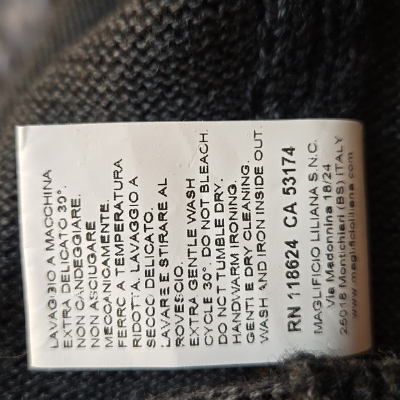 Montechiaro Men's Pullover Sweater Wool Blend Black Size 2XL - Picture 7 of 8